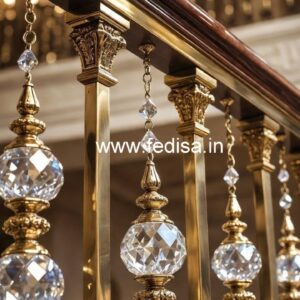 Elegant Crystal Embedded Brass Railings CR-1558