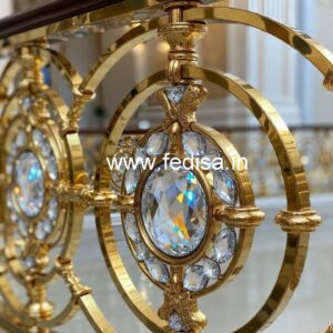Fancy Brass Crystal Railing Designs CR-1561