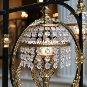 Luxury Interior Decor with Brass Crystal Railings CR-1562