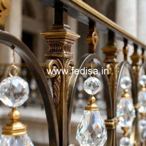 Modern Staircase Brass Crystal Designs CR-1563