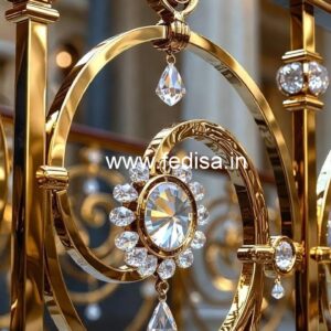 Custom Staircase Brass Crystal Railings CR-1572