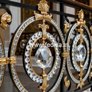 Brass Crystal Railing for Grand Interiors CR-1574