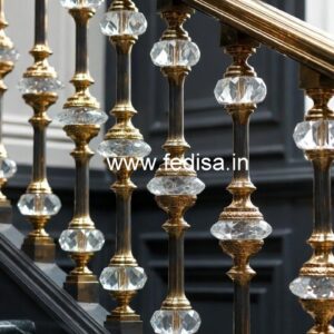 Premium Staircase Crystal Brass Railings CR-1575