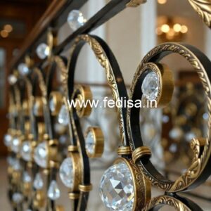 Contemporary Crystal Brass Railing Designs CR-1583