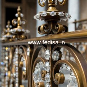 Luxury Staircase Railings with Crystal Brass CR-1587