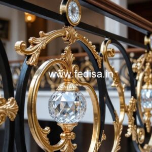 Stylish Crystal Brass Railing Designs CR-1590