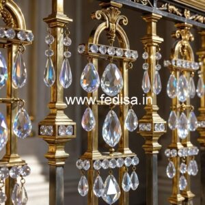 Designer Stair Railings with Brass Crystal CR-1591
