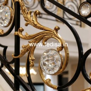 Luxury Home Staircase Brass Crystal Railings CR-1603