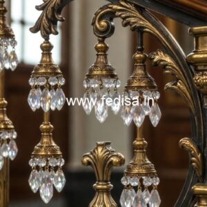 Luxury Brass Crystal Railing with Glass CR-1607