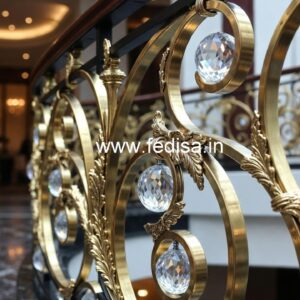 Custom Interior Brass Crystal Railings CR-1613