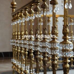 Elegant Luxury Stair Railings Brass Crystal CR-1614