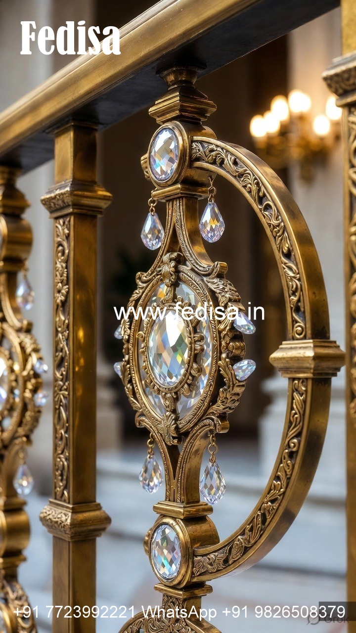 Classic Interior Crystal Brass Railings CR-1619