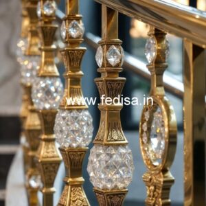 Elegant Crystal Brass Railing Designs CR-1634