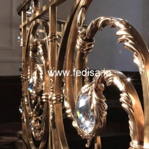 Elegant Brass Crystal Railings for Staircases CR-1644