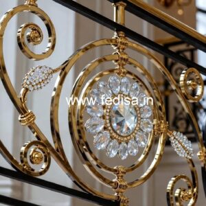 Designer Brass Crystal Railings for Interiors CR-1649