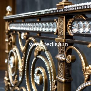 Luxury Staircase Brass Crystal Railings CR-1654
