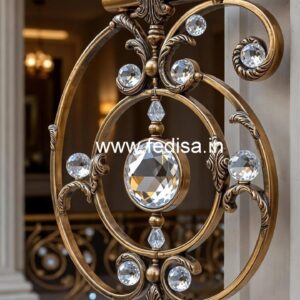 Elegant Stair Railings with Brass Crystal CR-1657
