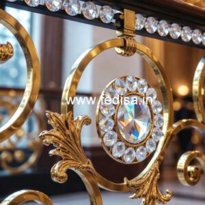 Luxury Crystal Brass Railings for Interiors CR-1658