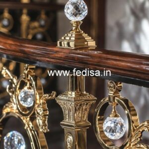 Elegant Brass Crystal Railings with Lighting CR-1664