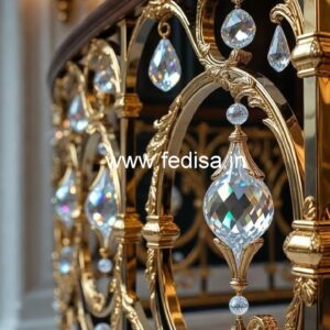 Elegant Brass Crystal Balcony Railings CR-1671