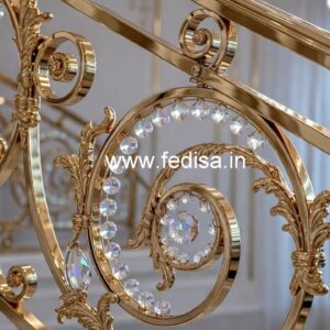 Elegant Brass Crystal Railings with Marble CR-1682