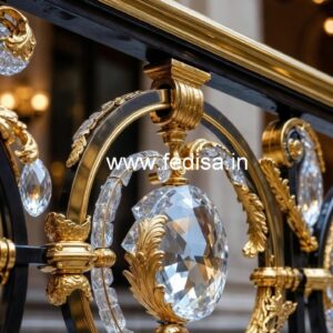 Elegant Brass Crystal Staircase Railings CR-1691