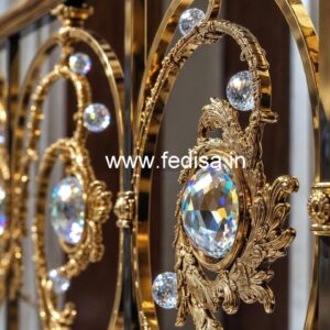 Stylish Brass Crystal Railings for Villas CR-1692
