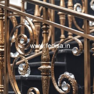 Elegant Brass Crystal Railings for Interiors CR-1696