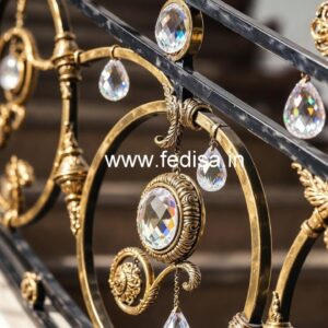 Stylish Brass Crystal Railings for Duplex Homes CR-1697