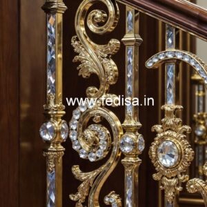 Stylish Brass Crystal Railings for Luxury Interiors CR-1707