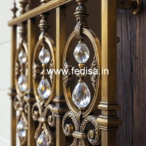 Elegant Brass Crystal Staircase Railing Designs CR-1717