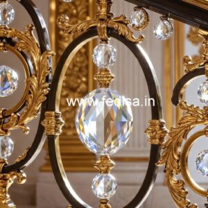 Golden Finish Brass Crystal Railings CR-1724