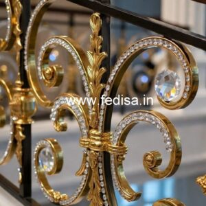 Elegant Staircase Brass Crystal Designs CR-1735