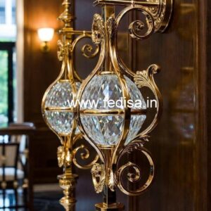 Elegant Brass Crystal Railing Designs for Villas CR-1743