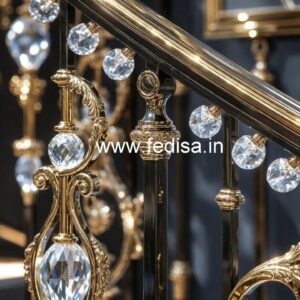 Stylish Brass Crystal Railings with Marble CR-1747