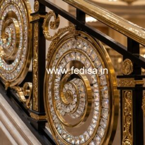 Elegant Brass Crystal Railings for Duplex CR-1754