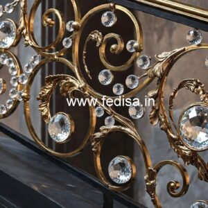 Elegant Brass Crystal Railings for Homes CR-1758