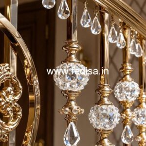 Premium Brass Crystal Railings for Duplex Homes CR-1777