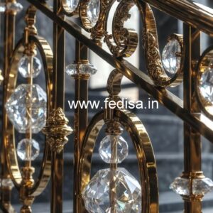 Stylish Brass Crystal Railings for Apartments CR-1778