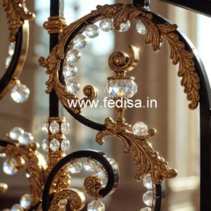 Elegant Brass Crystal Railings for Luxury Interiors CR-1784