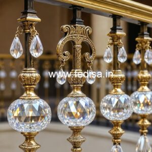 Designer Brass Crystal Railings for Interior Design CR-1786