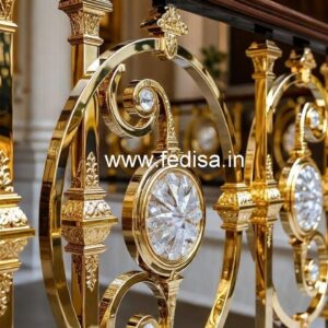 Elegant Brass Crystal Railings for Modern Interiors CR-1796