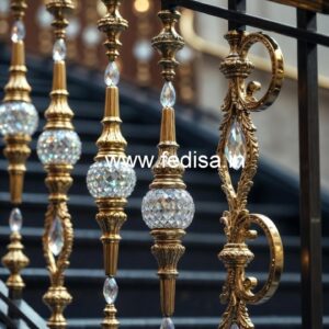 Designer Brass Crystal Railings for Grand Staircases CR-1802