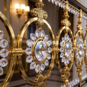 Elegant Brass Crystal Railings for Architecture CR-1814
