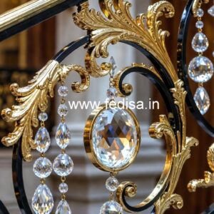 Elegant Brass Crystal Railings for Grand Staircases CR-1818