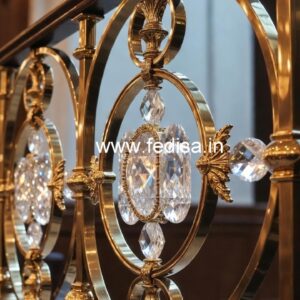 Elegant Brass Crystal Stair Railing Designs CR-1824