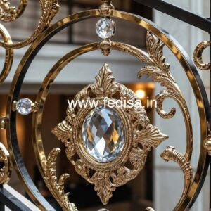 Premium Brass Crystal Railing Designs for Villas CR-1828