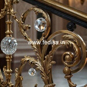 Royal Brass Crystal Staircase Railing Designs CR-1833