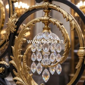 Custom Brass Crystal Railing for Interiors CR-1836