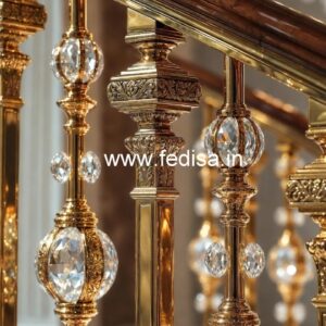 Beautiful Brass Crystal Stair Railings CR-1848